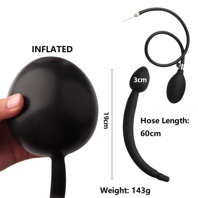 Inflatable Butt Anal Plug Dilator with Puppy Tail Anal Sex Toys for Man and Women Couple Anal Vagina Expander