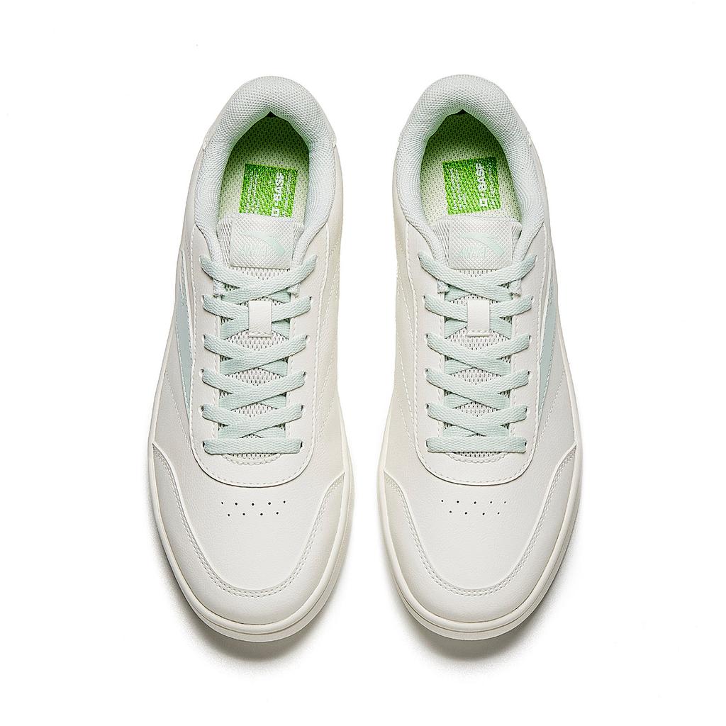 Anta Active Low Top Skateboard Shoes Women's Ivory White/Oxygen Green 922618099-9