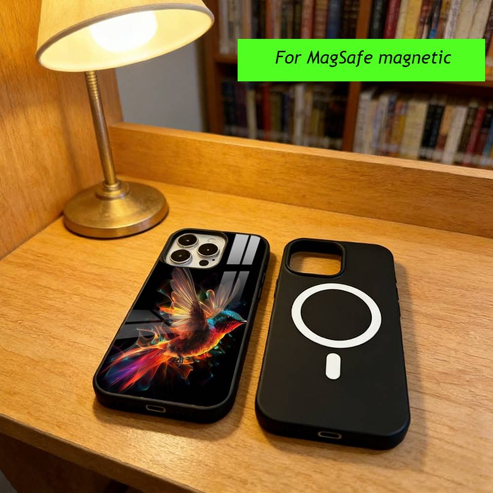 colorful hummingbird Phone Case For iPhone17,16,15,14,13,12,11 Plus,Pro Magnetic with Magsafe Wireless Charging iPhone14PROMAX