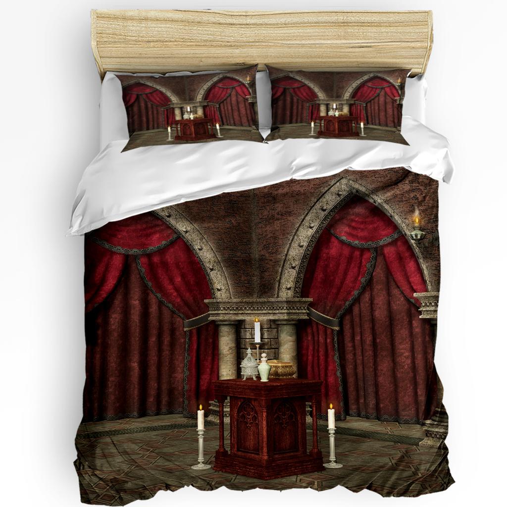 Gothic Mysterious Dark Room Bedding Set 3pcs Duvet Cover Pillowcase Kids Adult Quilt Cover Double Bed Set Home Textile