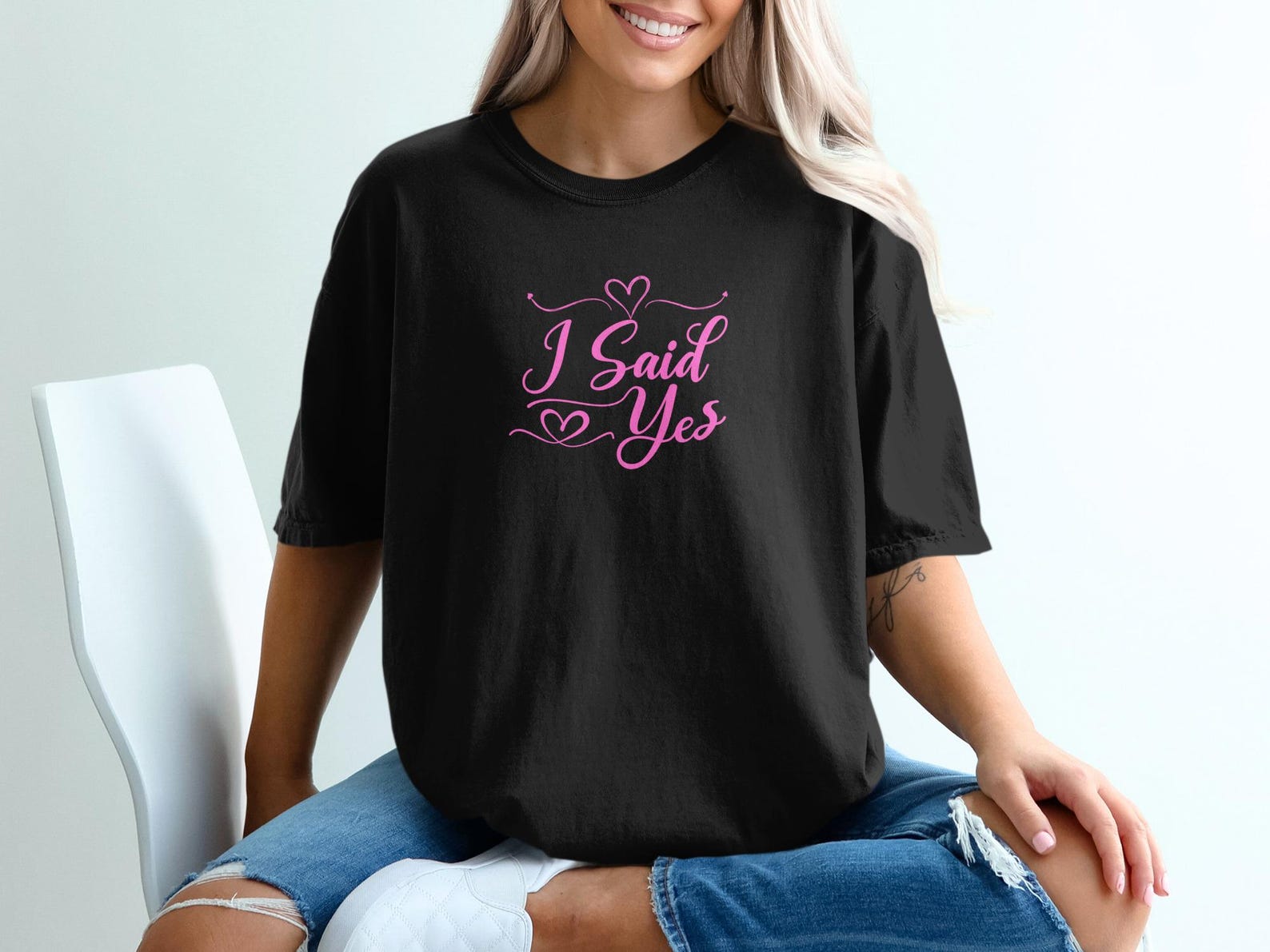 I Said Yes T-Shirt, Engagement Announcement Tee, Future Mrs Bridal Top L