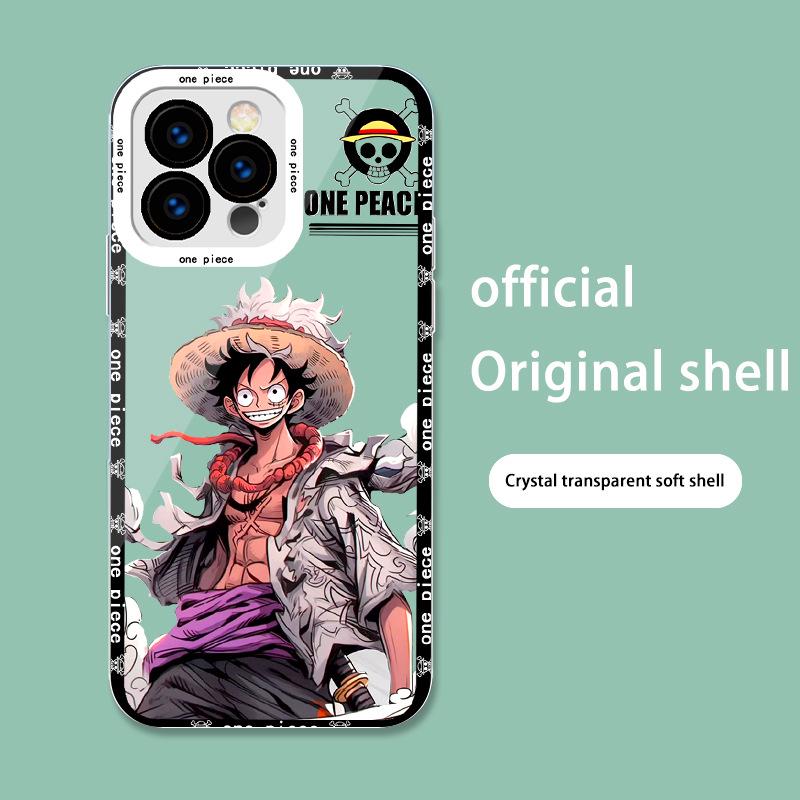 Clear Angel Eyes Transparent Shell for Apple 14 Pro Max, iPhone 15 Plus, XR - Luffy & Zoro Design.