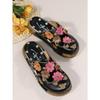 Plum blossom totem thick-bottomed cool slippers women's summer new muffin and baotou slippers women's non-slip women's slippers