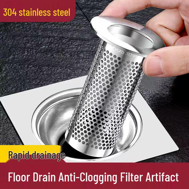 Stainless Steel Floor Drain Mesh Cover and Anti-Clog Sink Filter