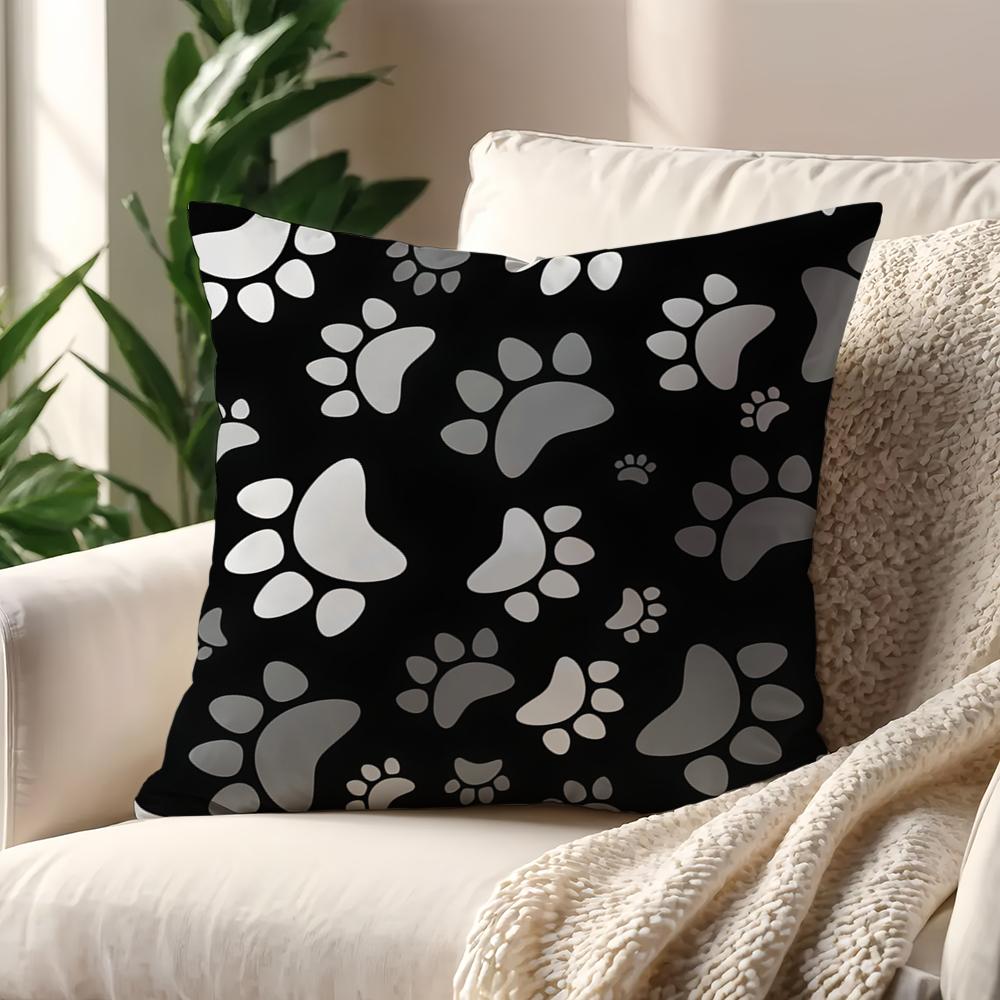 Cartoon Colored Graffiti with Cat Dog Paws cushion cover For Pillow Printing Sofa Decoration Room Shop Office Nordic Simplicity