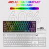 61-Key RGB Wired Gaming Keyboard & Mouse Set, Non-mechanical Membrane, Black & White, with Seven-Color Mini Backlight
