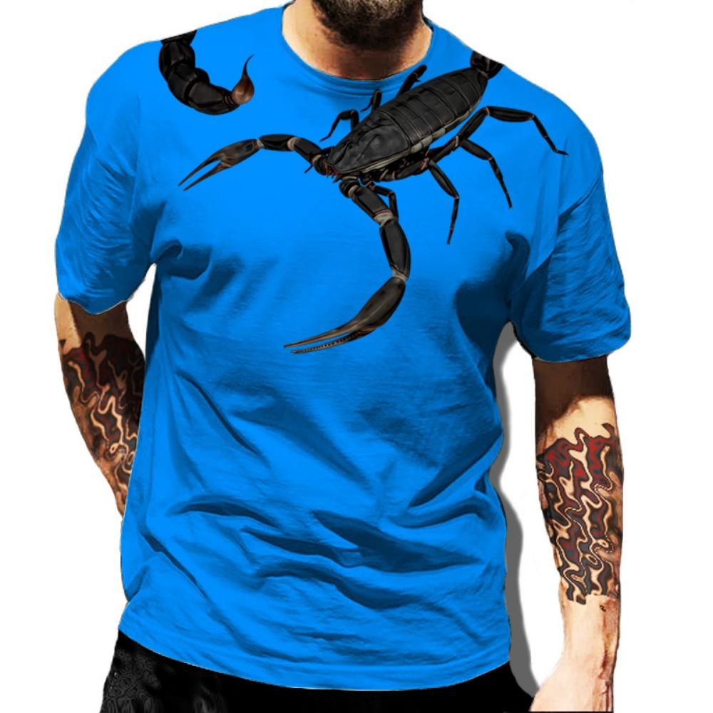 

Футболка с рисунком скорпиона для мужчин, летние футболки с принтом яда, 3D-принт, красная спортивная футболка, новинка, топы в стиле хип-хоп XS