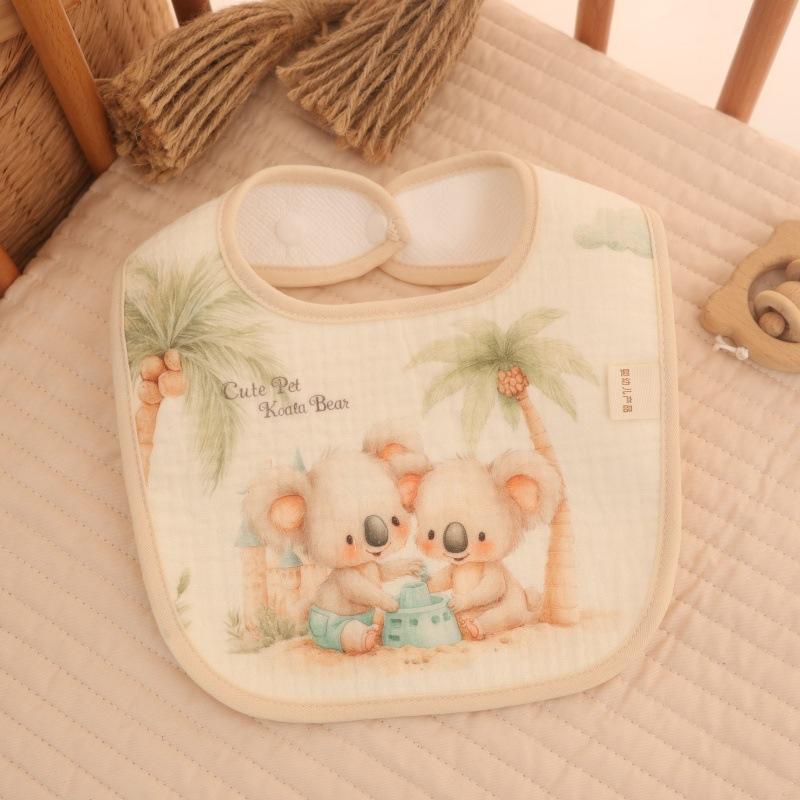 New Gauze U-shaped Baby Bibs Cute 6 Layers Cotton Saliva Towel Newborn Burp Cloths Bandana Scarf for Boy Girl Feeding Drool Bib