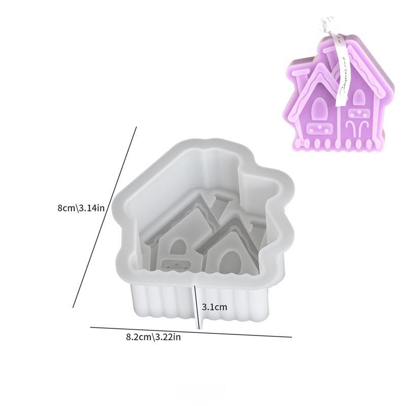 Resin Casting Molds 3D Cartoon House Silicone Candle Molds Mini Houses Plaster Concrete Cement Mould Soap Mold