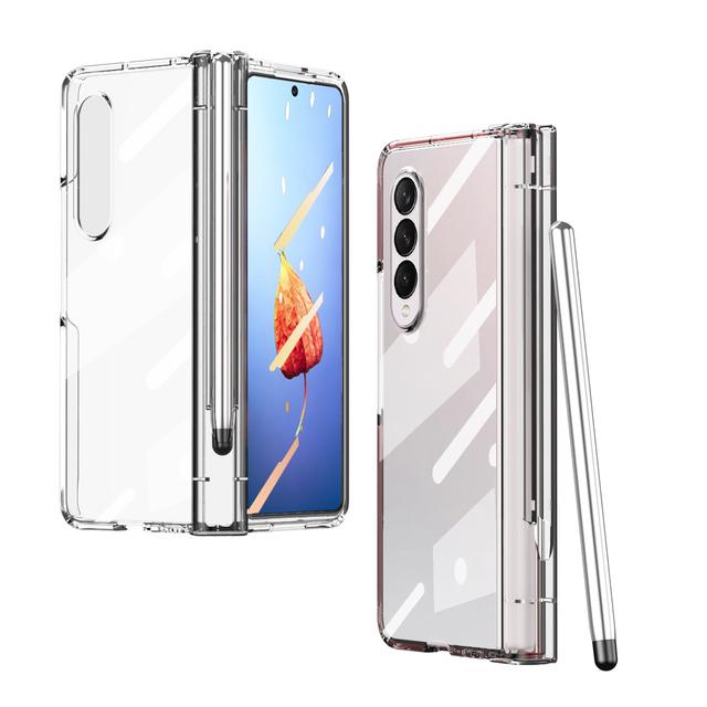 Anti -Drop Plating Clear Folding Case For Samsung Galaxy Z Fold 4 5g Fold4 Fold3 Fold2 Fold 3 2 Glass Protector Film With S Pen