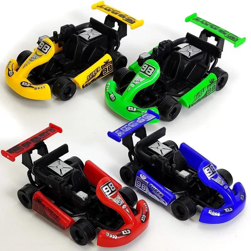 1PC Mini Plastic Car Toy Pull Back Colorful Cartoon Racing Model Kart Racing Car Children Educational Toys For Boys Kids Gifts for Daily Use