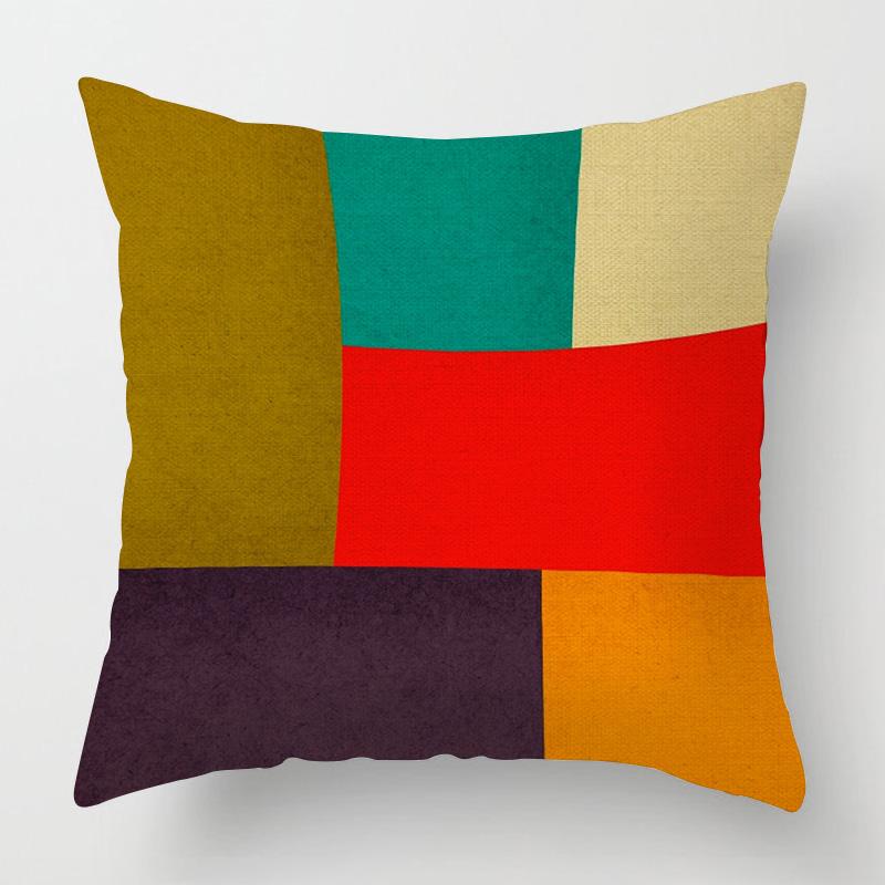Home Decor Geometric Pattern Decorative Digital Print Pattern Cushion Cover Suitable For Sofa Bedroom Car Pillow Cover