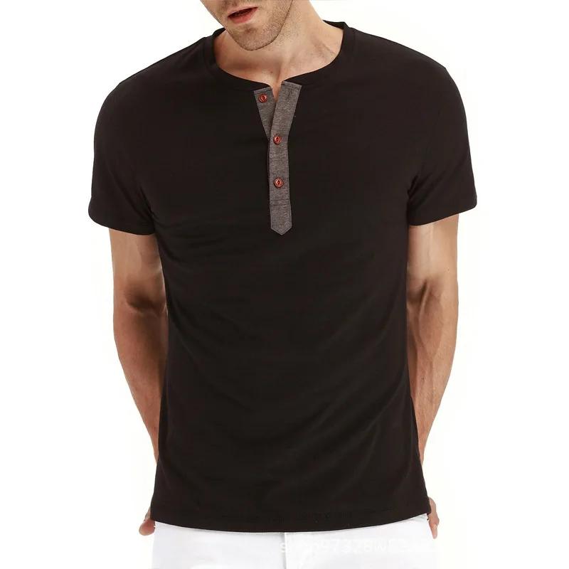 Mens Fashion Casual Front Placket Basic Long/Short Sleeve T-Shirts