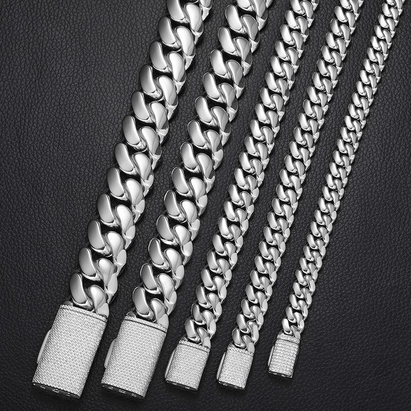 Europäische vergoldete Zirkon Cuban Link Halskette (10mm-22mm) - Trendiger Hip Hop Schmuck.