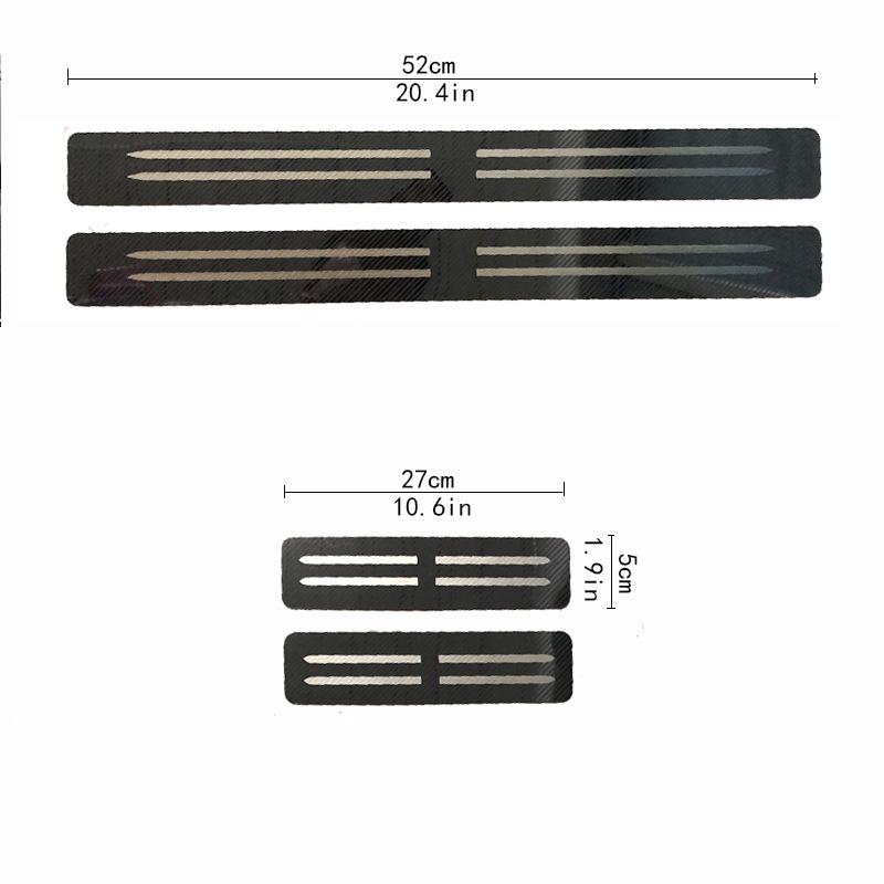 Ultra-Thin Universal Car Door Sill Protector Bumper Strip Sticker Carbon