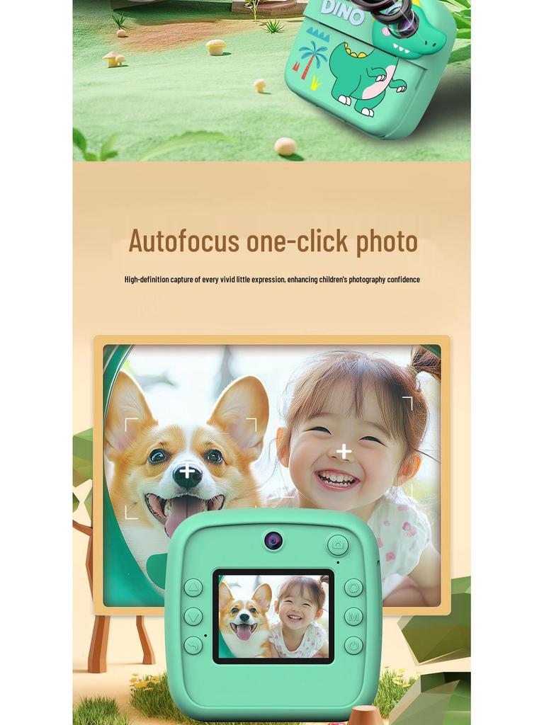 Jednorożec Aparat Polaroid z Podwójnym Obiektywem: Przenośna zabawka do drukowania zdjęć ze lustrzanki