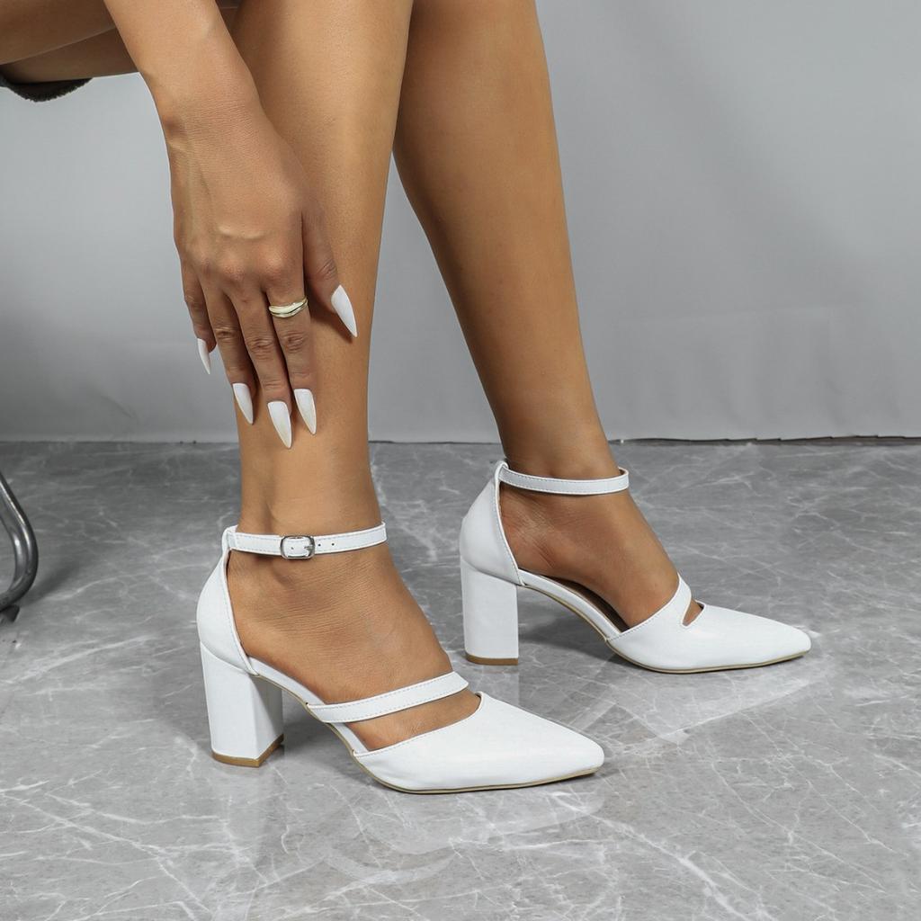 Fashion African Shoes High Heels Stiletto Square Toe Shallow Mouth 2025 Sandals Ladies Navy Blue Pumps Roman Fine Espadrille Closed Summ