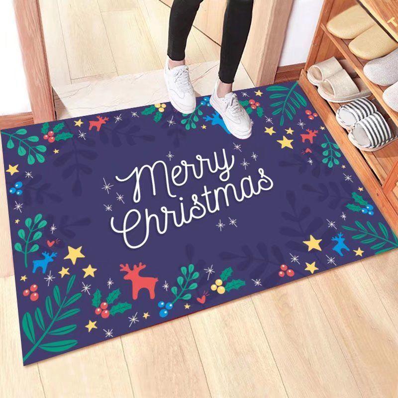 Christmas Door Carpet Floor Mat Halloween Living Room Coffee Table Mat Bathroom Thickened Non-slip Floor Mat