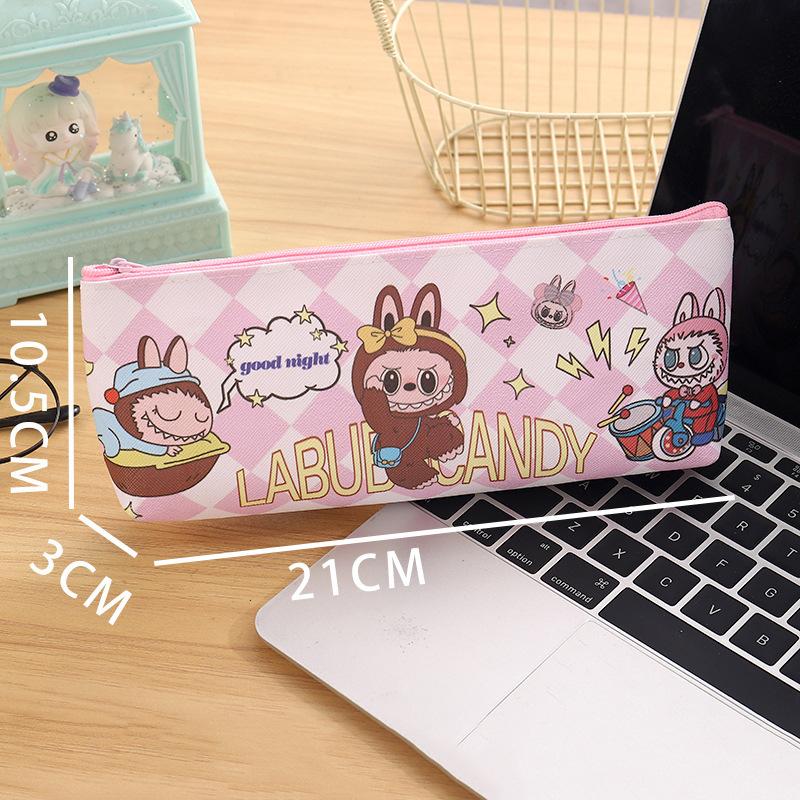 New Cartoon Children's Pencil Bag Pu Double-sided Full-printed Stationery Bag Large-capacity Student Storage Bag
