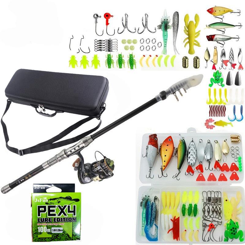 

Portable 1.8m Carbon Fiber Sea Fishing Rod & Spinning Reel Set with Lures