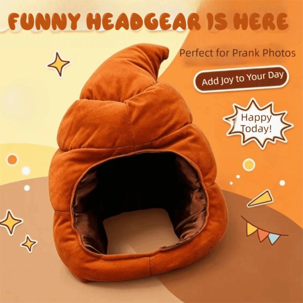 Full Headgear Poop Hat Poop Shape Plush Poop Hat Gag Gift Novelty Hat Halloween