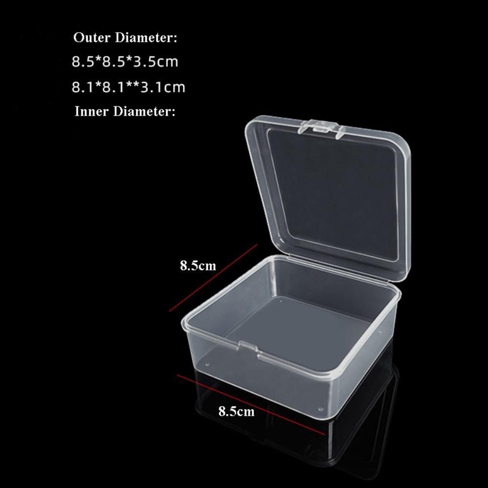 

Plastic Jewelry Beads Container Transparent Sundries Organizer Fishing Tools Accessories 8.5*8.5*3.5cm