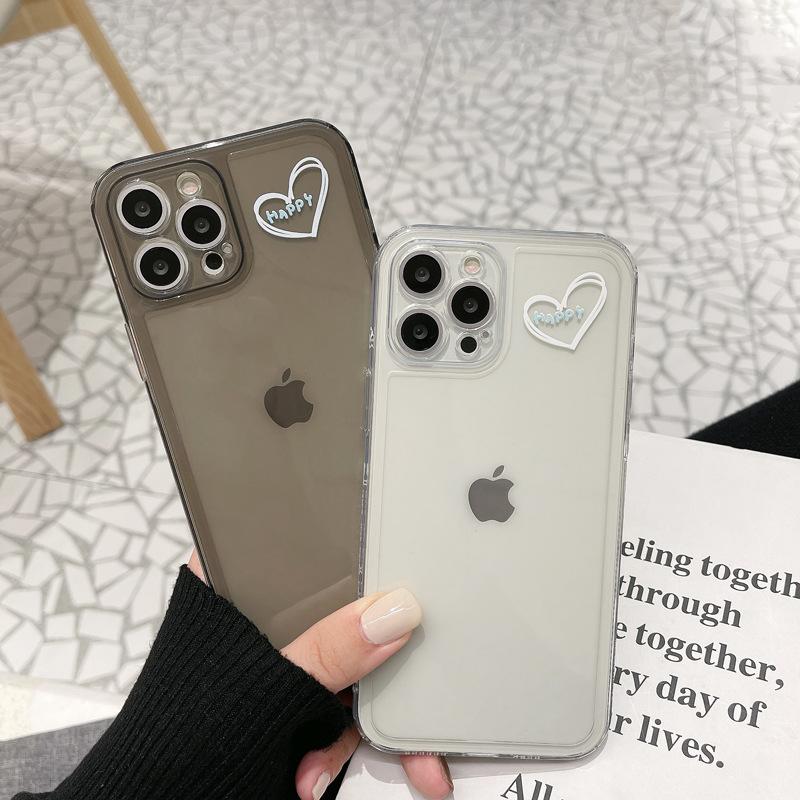 Simple Couple IPhone16 Apple Mobile Phone Shell 16Pro Max Transparent 13 Suitable for 8plus Side XS Soft Shell