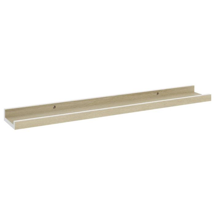 VidaXL Étagères murales 2 pcs Blanc et chêne Sonoma 60x9x3 cm