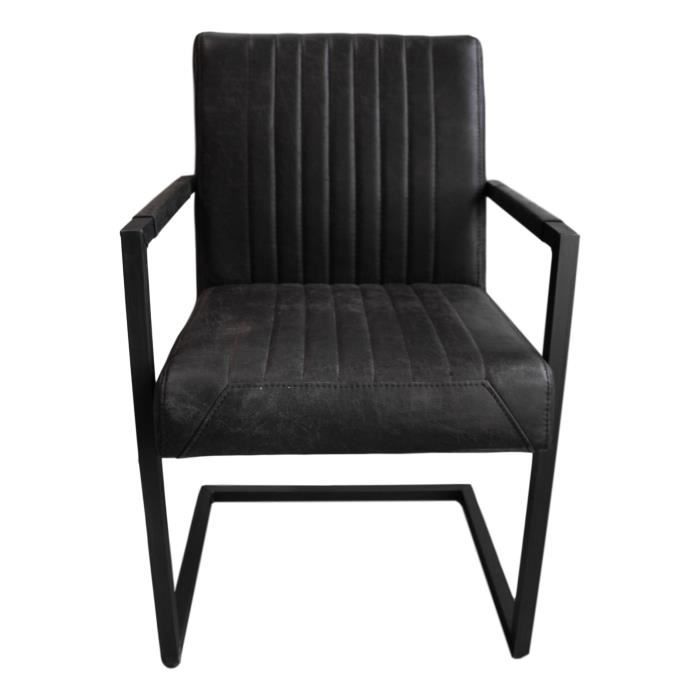 Chaise de salle à manger - HSM - Texas - Cuir véritable - Finition vintage - Style industriel
