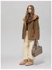 2026 A/W Women's Textured Lambswool Hooded Fur Coat