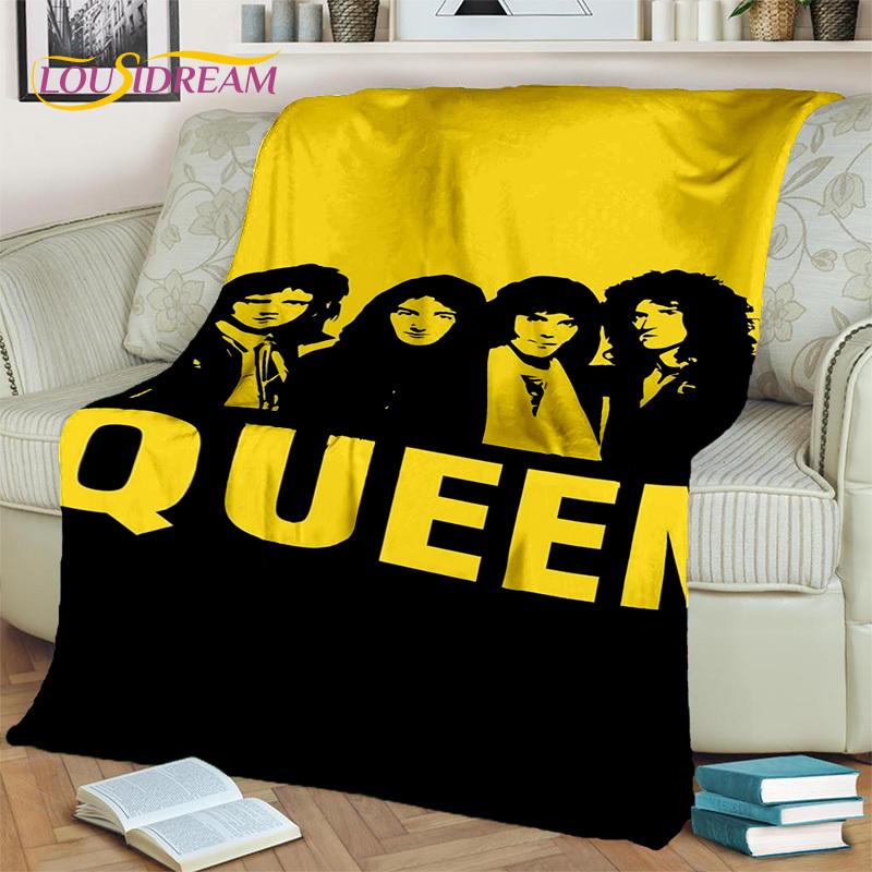 Queen-Rock-Band 3D Freddie Mercury Blanket,Soft Throw Blanket for Home Bedroom Bed Sofa Picnic Travel Office Cover Blanket Kids
