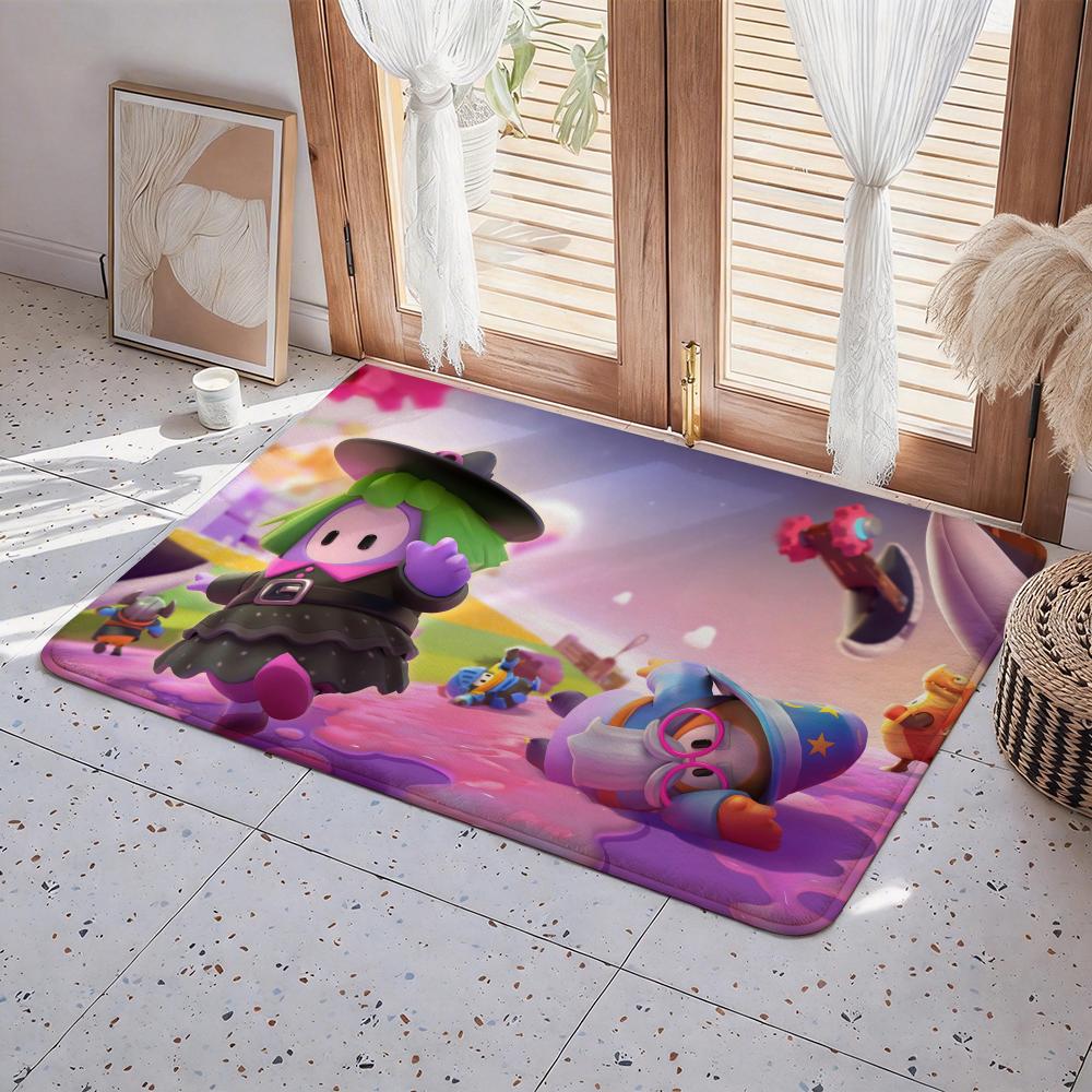 Game F Fall Guys Floor Mat Eco  Flannel Doormat Non Slip Odorless Indoor Floor Rug Soft Short Plush Home Mat