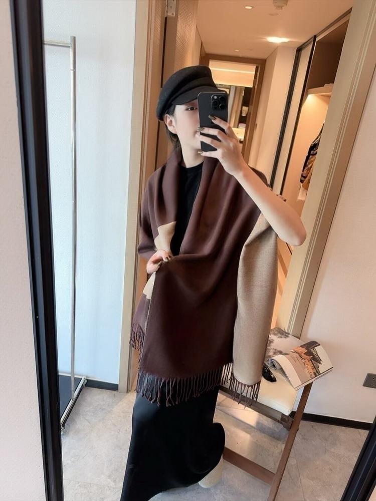 

Winter Scarf for Women Cashmere Warm Pashmina Blanket Wraps Female Thick Soft Bufanda Shawl Long Poncho Echarpe 65cm X 180cm