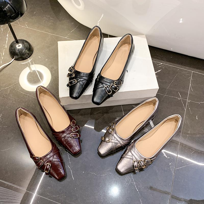 Fashion Pointed Toe Shoes Shallow Mouth Black Flats Low Heels  Female Footwear 2025 Fashion Casual Sneaker On Heels Nurse Dress