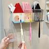 Draining Toothpaste Storage Rack Self-adhesive Toothbrush Dispenser with Cup  Bathroom