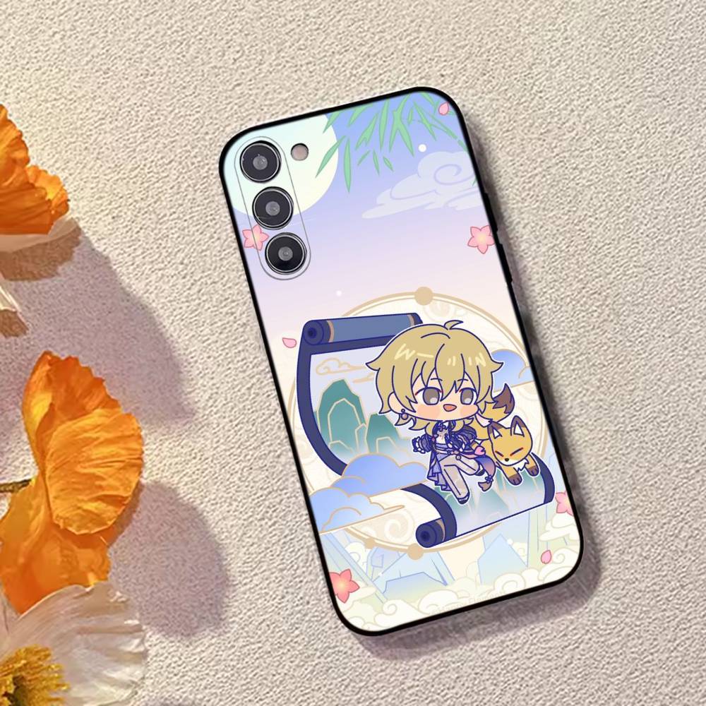 Ensemble Stars Game Hakaze Kaoru Phone Case Black Silicone Soft For Samsung Galaxy A73,A72,A71,A70,A53,A52,A51