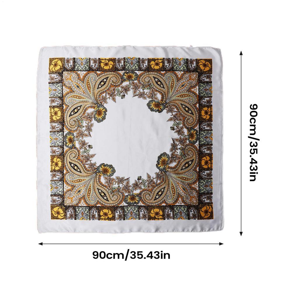 Hair Bandanas for Women 90cm Large Square Vintage Wrap Women Head Wraps for Cancer Sleep Cap Summer Beach Festival Dress Outfit