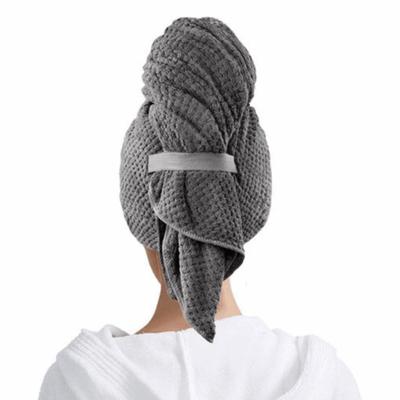 Ultra Absorbent Microfiber Hair Towel Soft with Elastic Band Extra Large Wrap Turban Thickened Large Quickly Dry Hair Hat