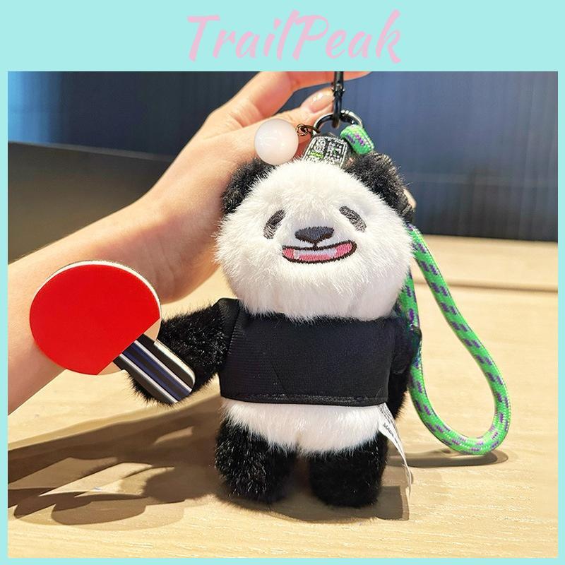 Panda Keyring Plush With Table Tennis Series For Bags And Keys Decoration