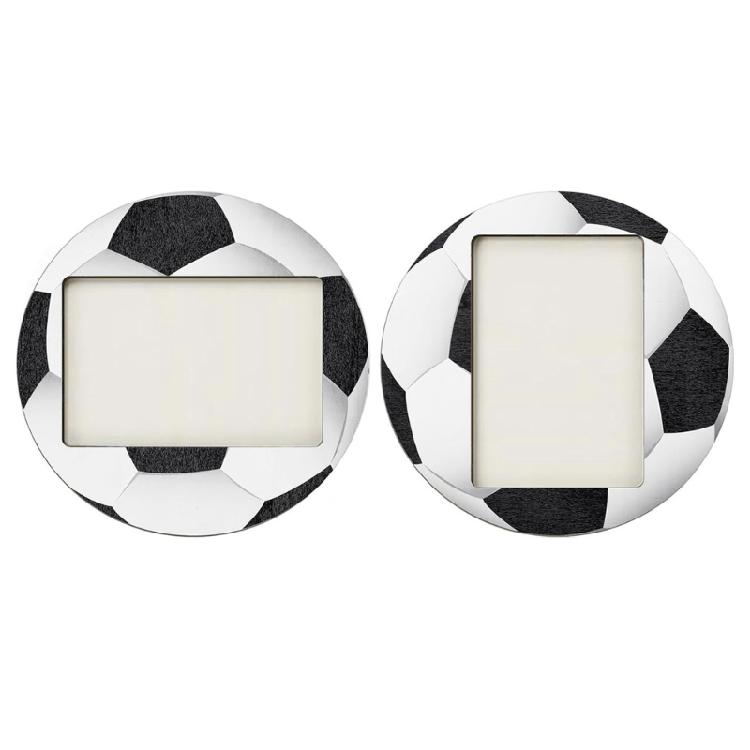 2Pcs Sports Themed Wood Photo Frames Baseball Soccer Desktop Display Pictures Holders for Team Memories and Gifting