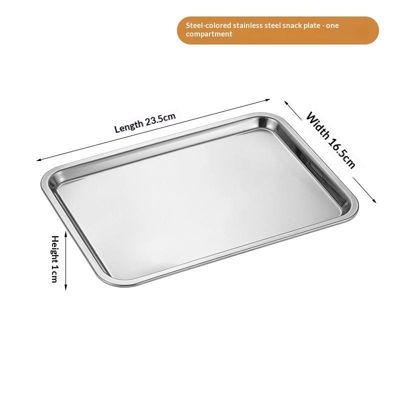 Lightweight Stainless Steel Snack Plate Reusable Food Safe Portable Dish for Travel Camping Picnic BBQ Home Meals