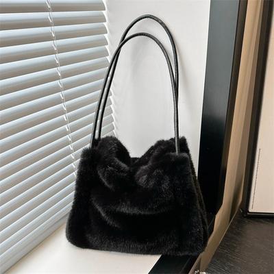 NEUE Herbst Winter Plüsch Handtasche Vielseitig Einfarbige Kette Crossbody Einkaufstasche Damen Neues Design Kette Messenger Bags