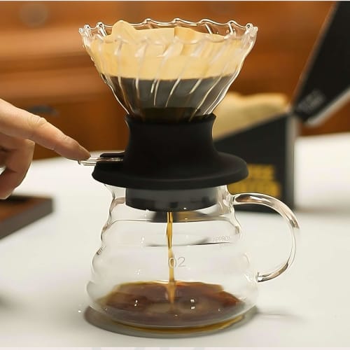 Immersion Dripper with Switch, Plastic Coffee Dripper with Trapezoidal Filter, Coffee Maker, 1-2 Cup Capacity, Simply Pour Hot Water into the Tank, Di
