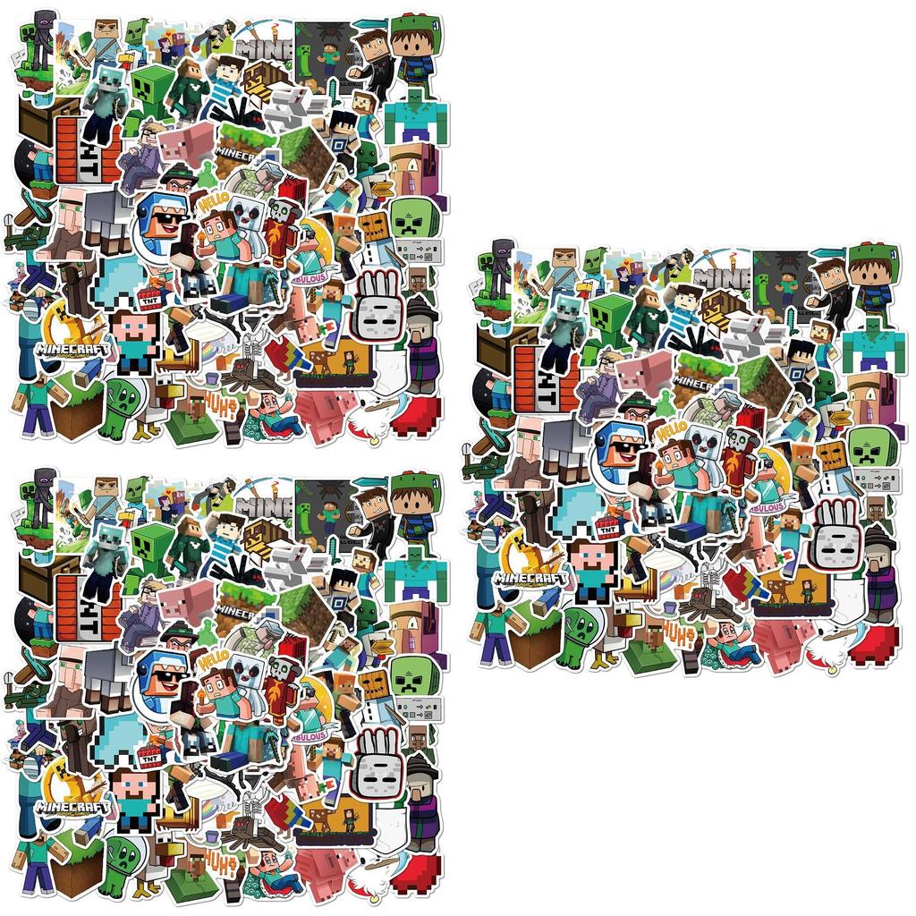 Minecraft Game 100pcs Stickers Diy Waterproof Lapyop Bike Luggage Decal Suitcase