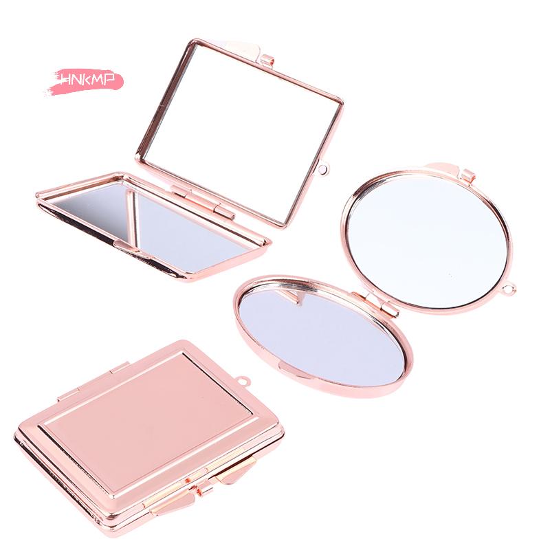 Mini Klappspiegel Schlüsselanhänger - rund Herz Oval Quadratische Form Doppelseitig Kosmetischer Metall Make-up Spiegel für Unterwegs Zubehör