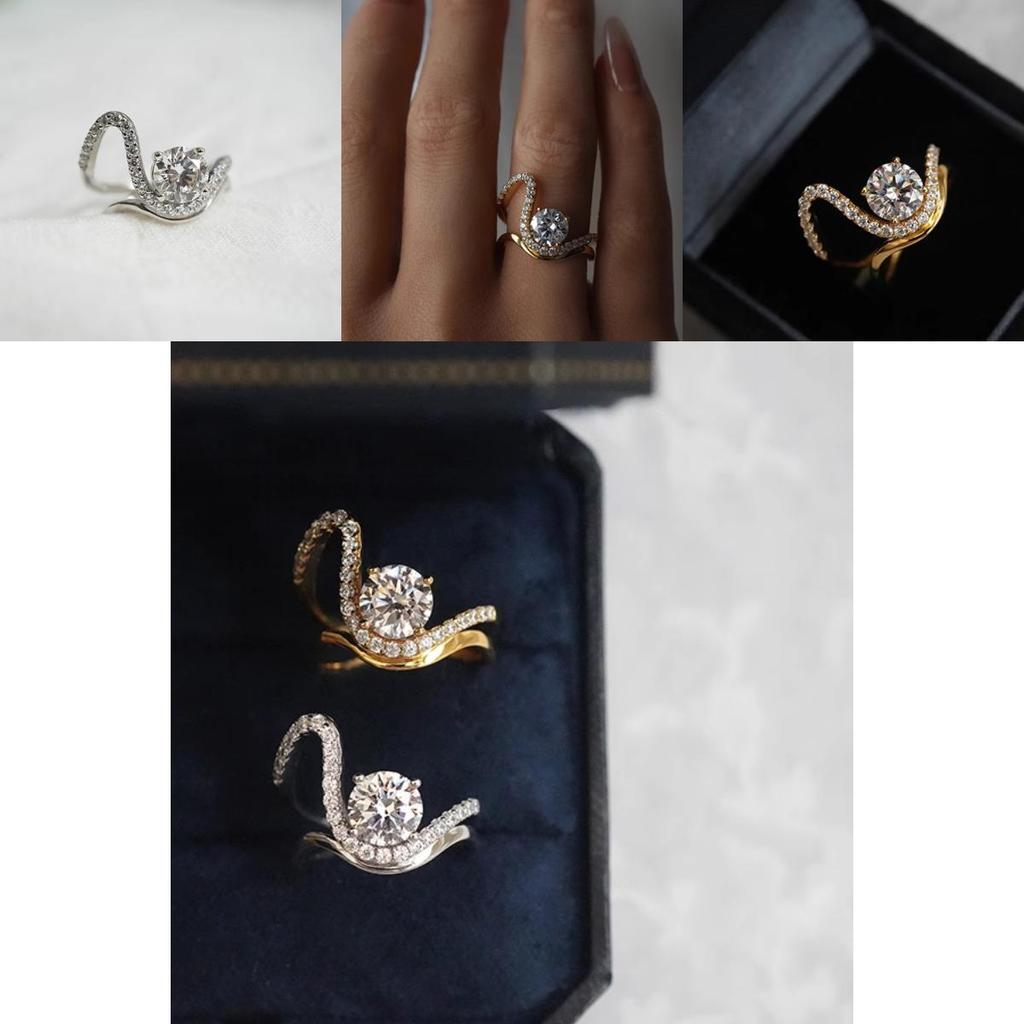 Stylish Minimalist Geometric Copper Ring With Elegant Zirconia For Women's Daily Wear