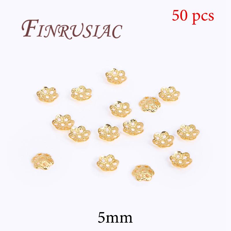 18K Gold Plated Bead End Caps For Jewelry Making Supplies Spacer Bead Caps DIY Accessories