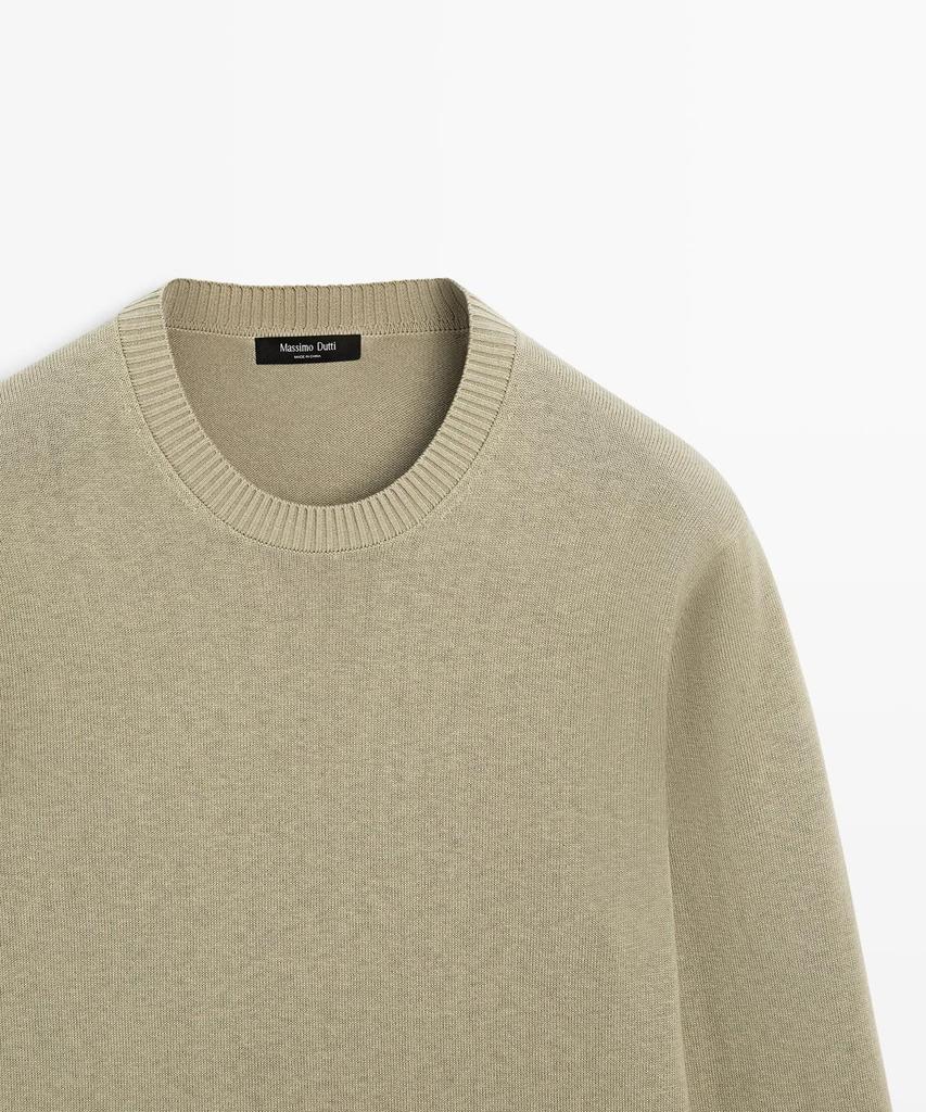 Masimodutti Wool Cotton Round Neck Knit Sweater