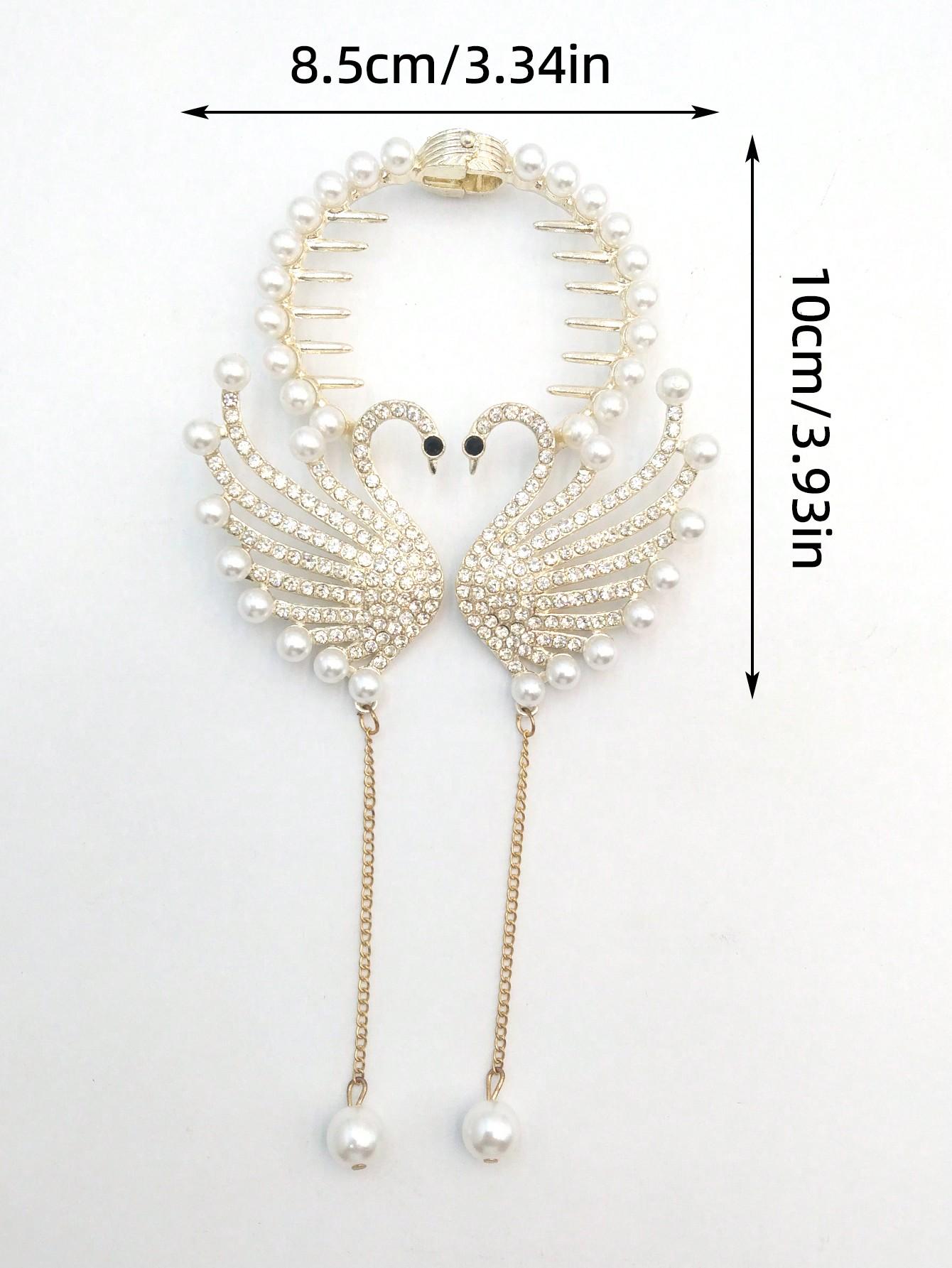 

1Pcs Fashion Swan Pearl Tassels Hair Clips For Women Hair Accessories