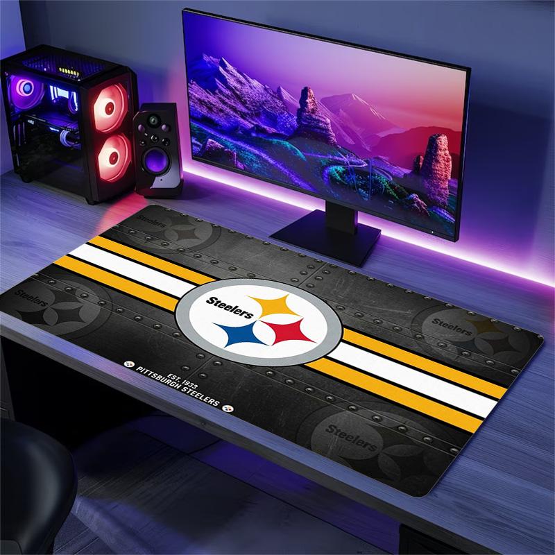 Pittsburgh Steelers Logo Color Mouse Pad Large Gaming Table Cushion Non-slip Laptop Tablet Big Mousepad XXL Mat Mini PC Playmat With Lock edge